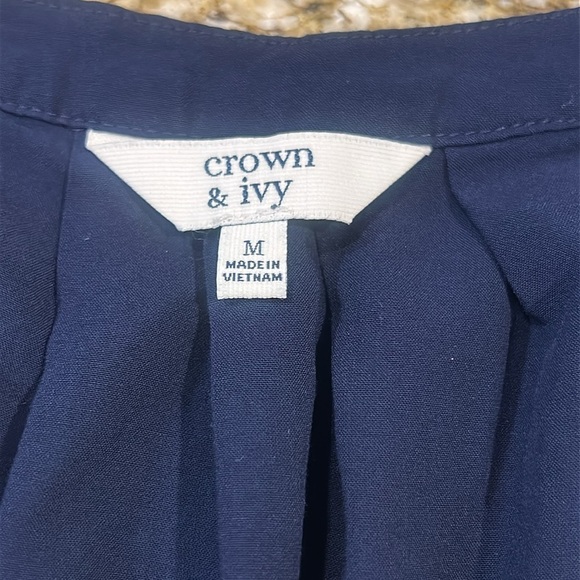 Crown & Ivy Sleeveless Navy Blue Women's Top - Picture 5 of 8